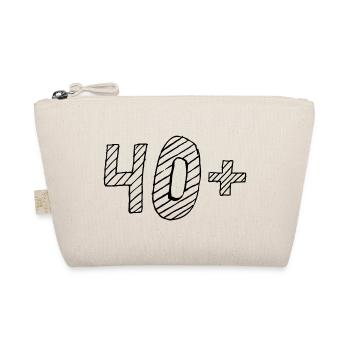 40 plus 41 42 43 44 45 gift birthday celebration - Organic Pouch - nature - Front