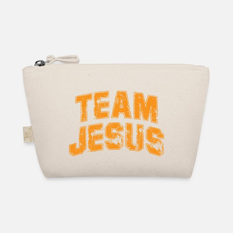 Team Jesus Orange Retro Vintage - Bio-Täschchen - Natur