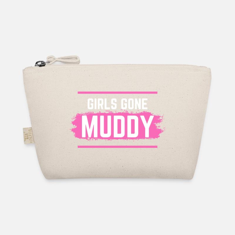 Muddy run shirt mud Matsch Lauf girl Team obstacle - Bio-Täschchen - Natur
