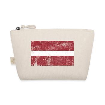 Latvia Flag Flag Grunge Retro Vintage - Organic Pouch - nature - Front