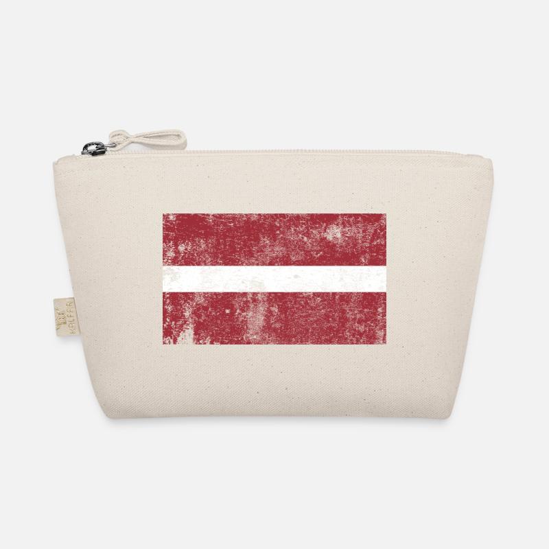 Drapeau de lettonie Drapeau Grunge Retro Vintage Trousse biologique