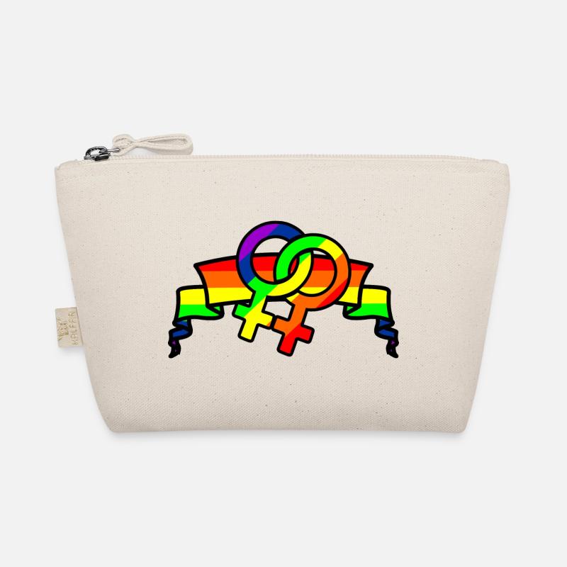 Rainbow lesbies proud logo Organic Pouch