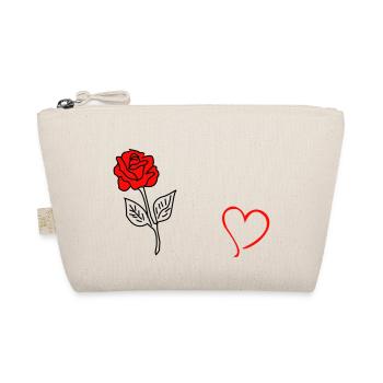 ROSE HERZ FÜR VERLIEBTE - IN LOVE #Liebe #Love - Bio-Täschchen - Natur - Vorne