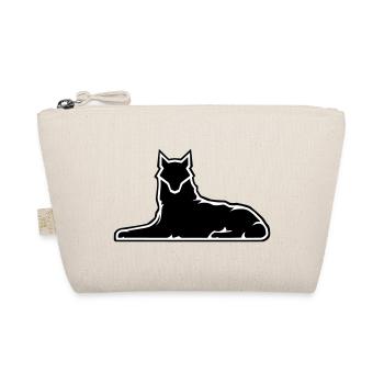 Minimalist Wolf Silhouette Design - Organic Pouch - nature - Front
