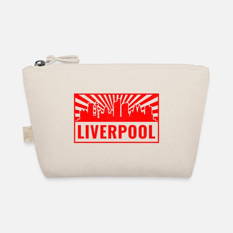 Liverpool Skyline in Red Rays Organic Pouch