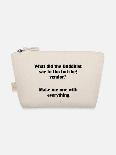 Buddhist Hot Dog Pun - Organic Pouch - nature - Front
