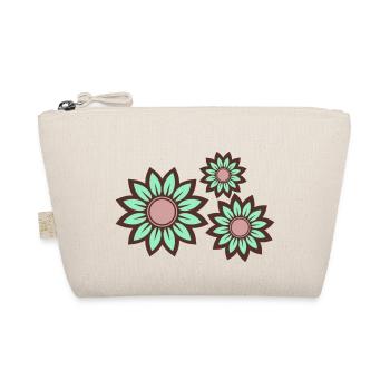 Trio tranquille: Fleurs vert menthe - Trousse biologique - nature - Devant