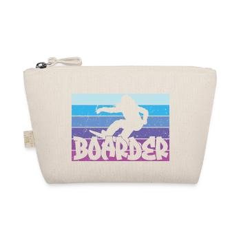 Snowboard Snowboarding Shirt - Boarder Vintage - Organic Pouch - nature - Front