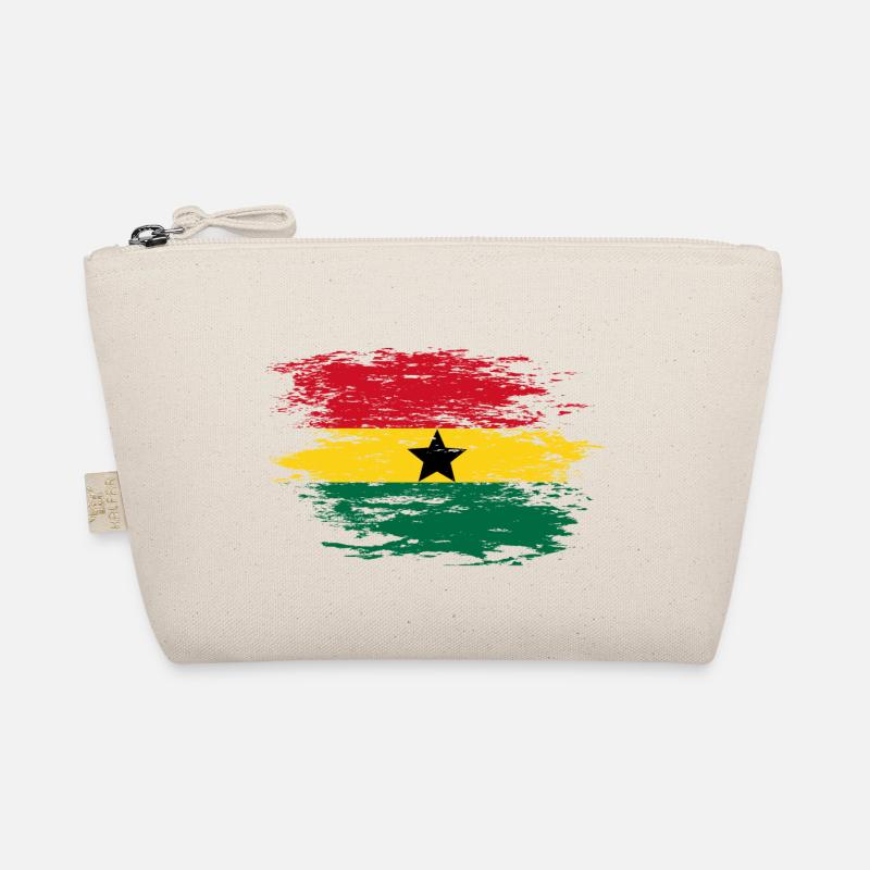 Ghana Map Flag used Organic Pouch