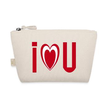 I Love You Heart Lettering - Organic Pouch - nature - Front