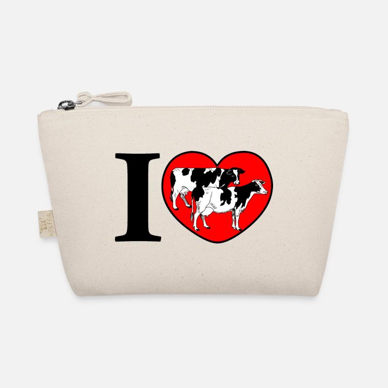 Black and white cows in heart Organic Pouch