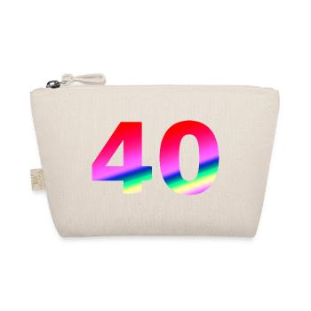 geburtstagsgeschenk, 40 Pinktöne - Bio-Täschchen - Natur - Vorne