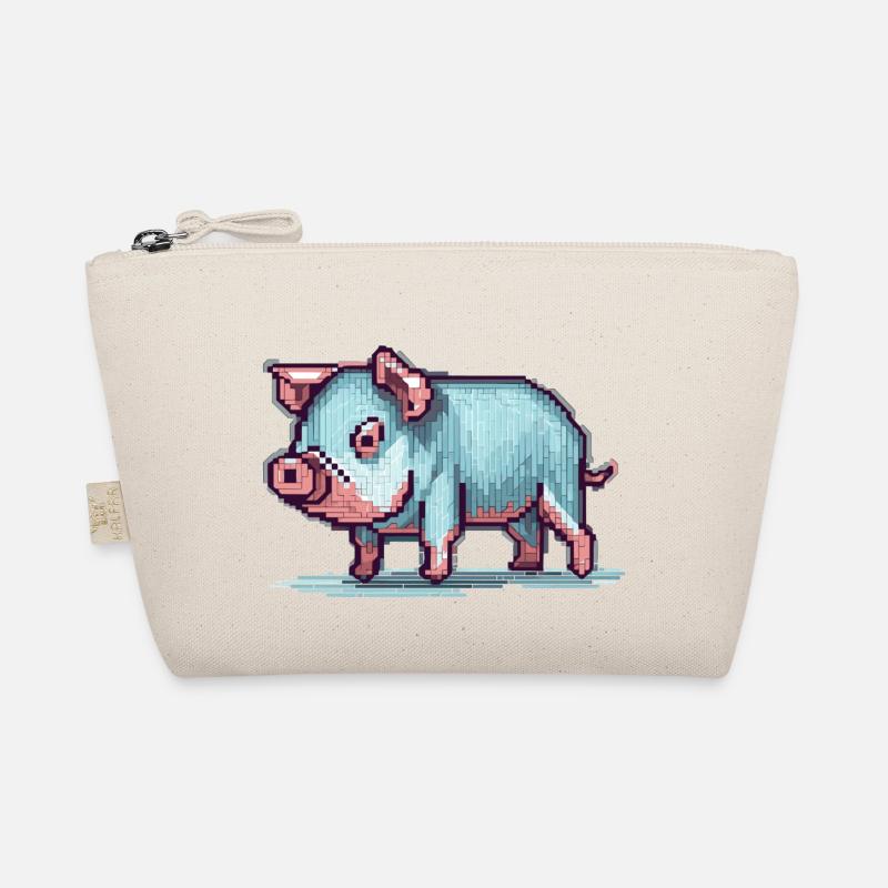 Drôle de cochon de compagnie conçu en pixels 8 bits - Trousse biologique - nature