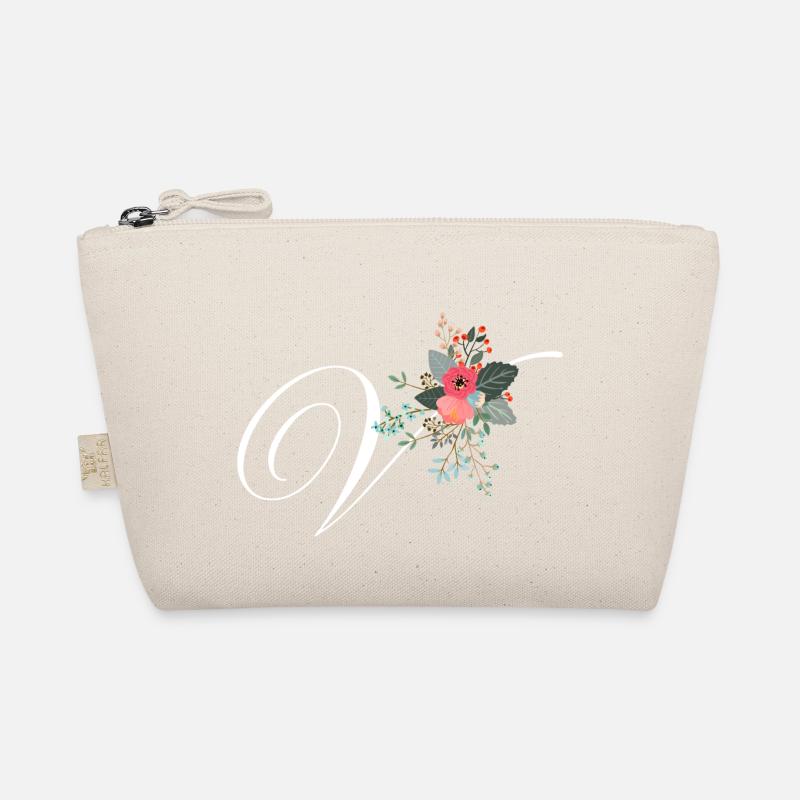 Buchstabe v Blumen Bio-Täschchen