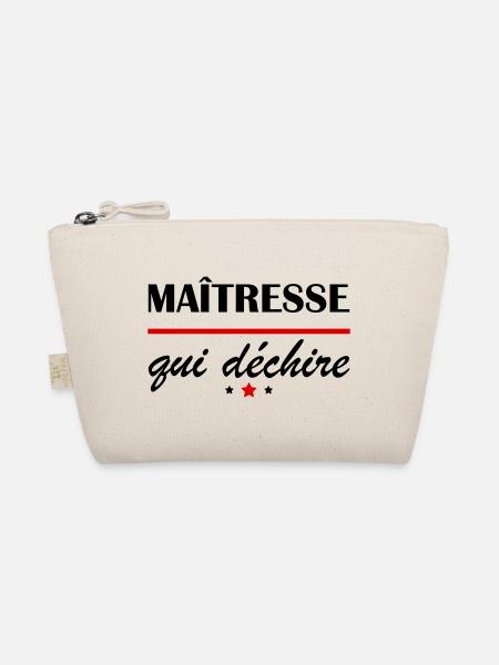 Maîtresse qui déchire, cadeau fin d'année scolaire - Trousse biologique - nature - Devant