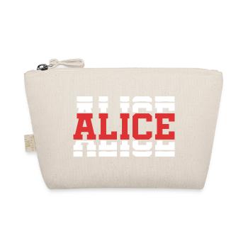 t-shirt Alice t-shirt idée cadeau texte empilé - Trousse biologique - nature - Devant