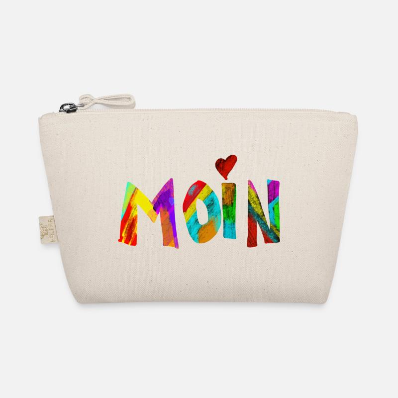 Moin Regenbogen Pinselbuchstaben - Bio-Täschchen - Natur