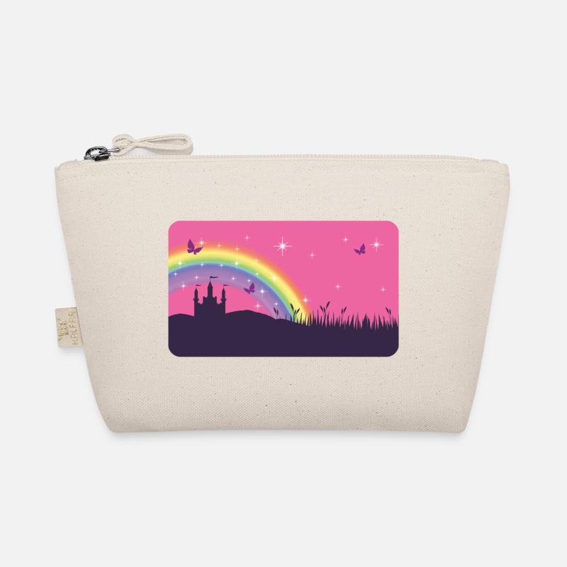 Fairytale Castle with Rainbow | personalizable Organic Pouch