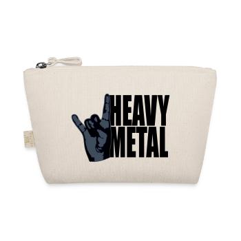 Heavy Metal Rock Musique Cors Geste Main Texte Logo - Trousse biologique - nature - Devant
