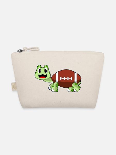 Schildkröte American Football Sport - Bio-Täschchen - Natur