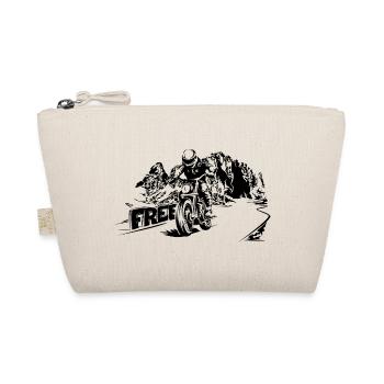 Motorbike Free Mountains Dolomites Biker Symbol Logo - Organic Pouch - nature - Front