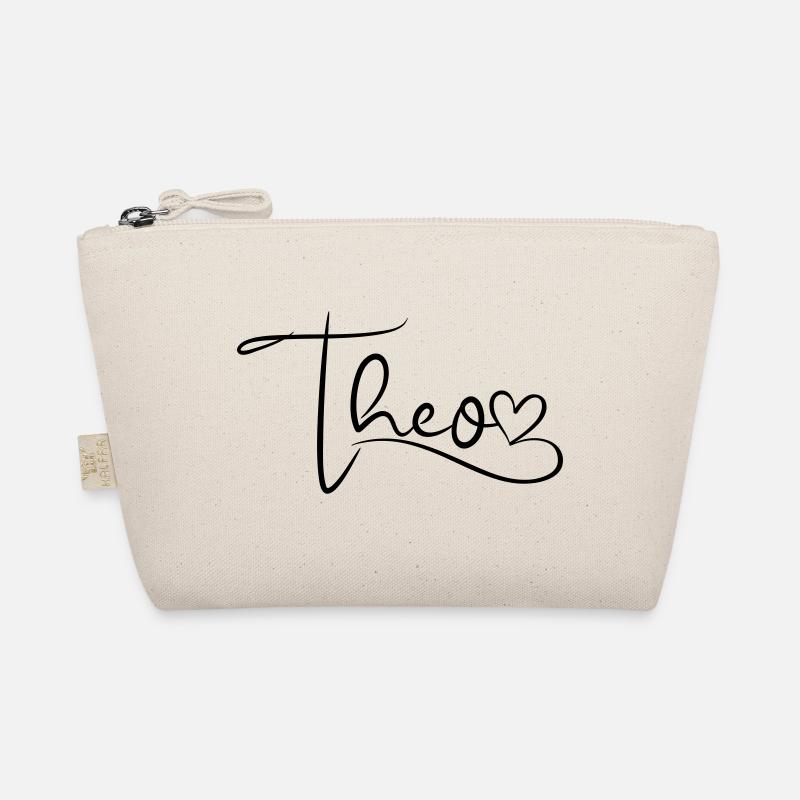 Theo Name First Name Heart Decor Organic Pouch