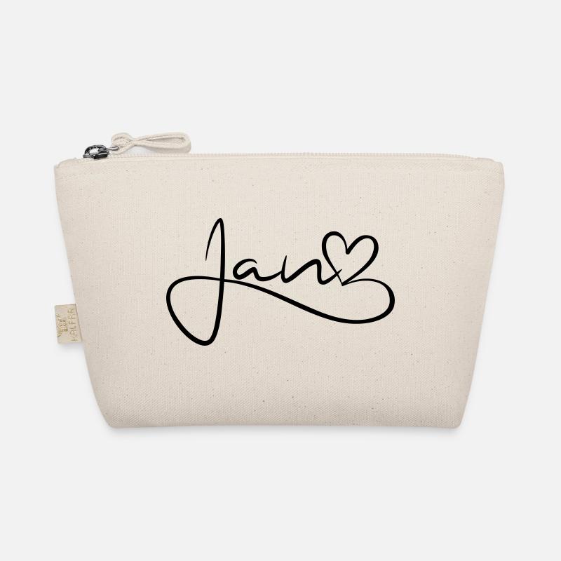 Jan Surname First Name Heart Decor Organic Pouch