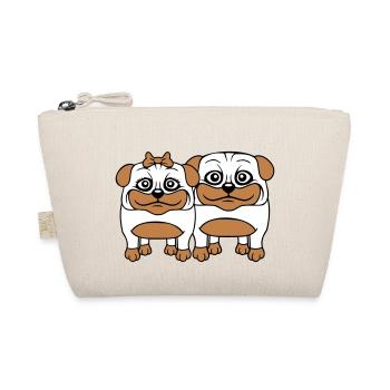 2 chiens Carlin Homme Femme Couple Deux Amoureux Amour - Trousse biologique - nature - Devant