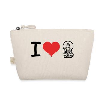 I love Buddha Heartbeat Pulse - Religion Design - Organic Pouch - nature - Front