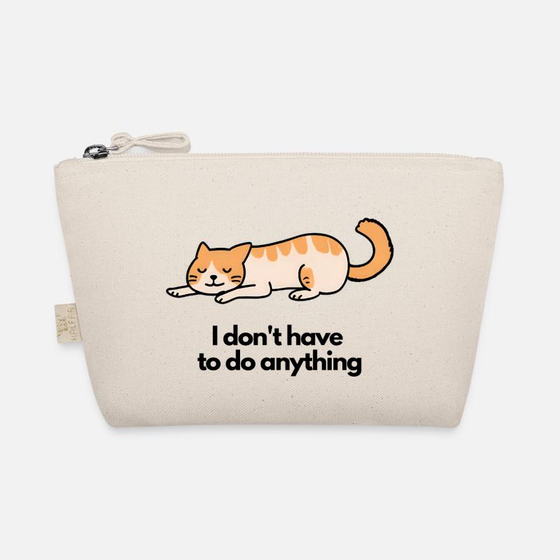 Lazy Cat I don’t have to do anything, Ich muss nix - Bio-Täschchen - Natur