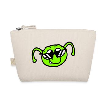 Caterpillar Sunglasses Cool Smile Cheeky Fun Comic - Organic Pouch - nature - Front