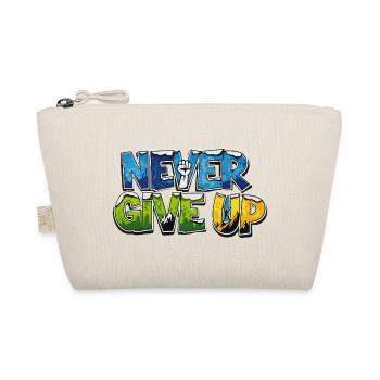 Graffiti Motivationsstil NIEMALS AUFGEBEN - Bio-Täschchen - Natur - Vorne