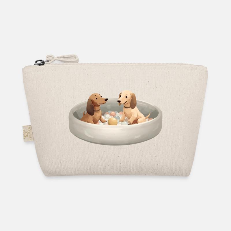 Two Dachshunds in Ball Pit Pastel Design Organic Pouch
