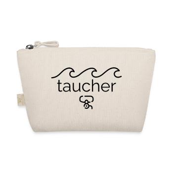 Taucher - Design mit Wellen und Taucherbrille - Bio-Täschchen - Natur - Vorne