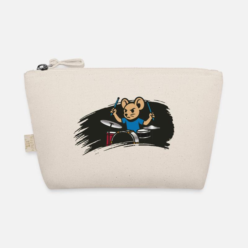 Drumming Mouse in Comic Style Organic Pouch