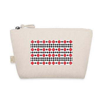 Geometric Red Diamond Stripes - Organic Pouch - nature - Front