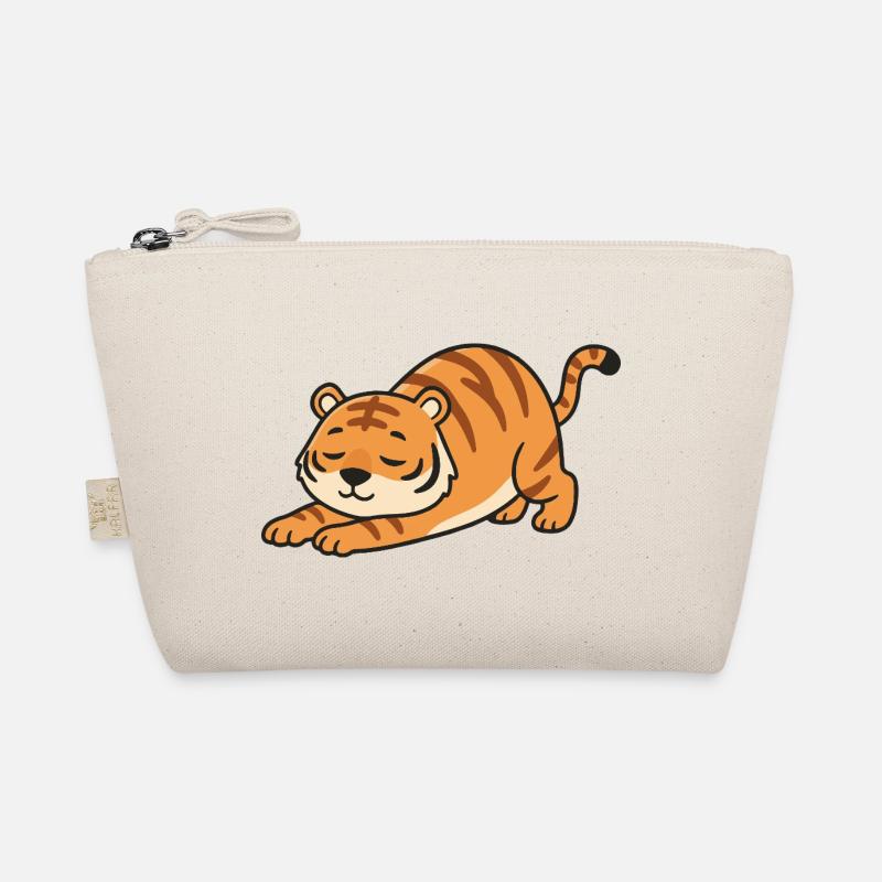 Kawaii Tiger Stretch Pose Organic Pouch