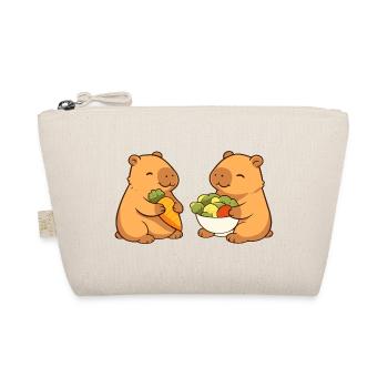Capybara couple with vegetables – relaxed & cute - Organic Pouch - nature - Front