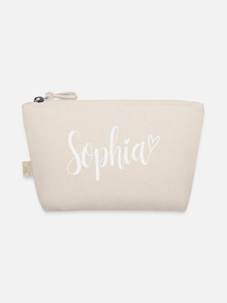 Sophia Name Font Heart - Organic Pouch - nature - Front