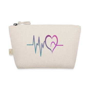 Gradient ECG Heart - Organic Pouch - nature - Front