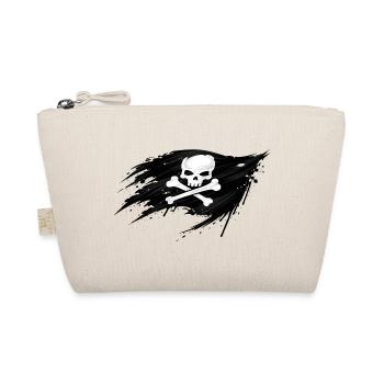 Skull Flag – Pirate Symbol - Organic Pouch - nature - Front