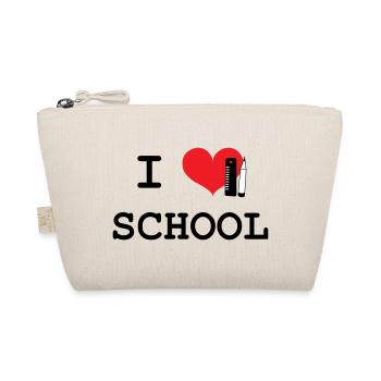 J'aime l'École : Motif Love School Iconique Noir - Trousse biologique - nature - Devant