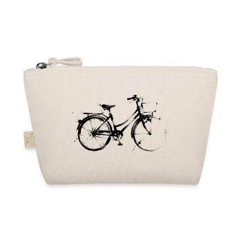 Stadtrad Ink Illustration Fahrradfahrerin - Bio-Täschchen - Natur - Vorne