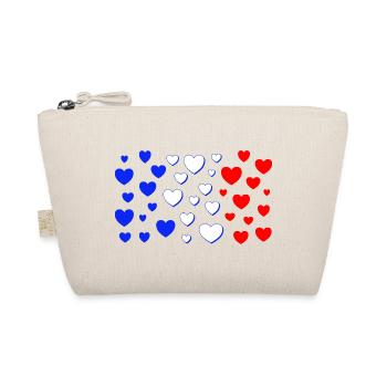 France Flag in Heart Shape Hearts French - Organic Pouch - nature - Front