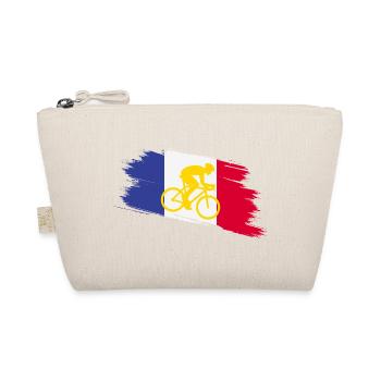 Frankreich Flagge mit Fahrrad – Cycling Design - Bio-Täschchen - Natur - Vorne