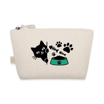 Katze Futternapf Grafik - Bio-Täschchen - Natur - Vorne