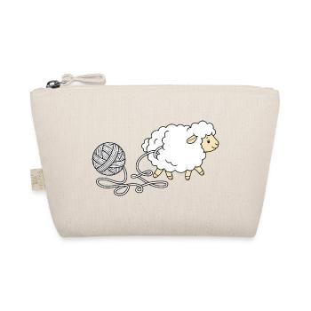 Yarn Sheep – süßes Häkelliebhaber-Strickgeschenk - Bio-Täschchen - Natur - Vorne