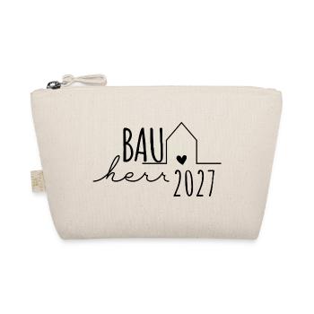 Bauherr 2027 – Hausbau Eigenheim Geschenk - Bio-Täschchen - Natur - Vorne