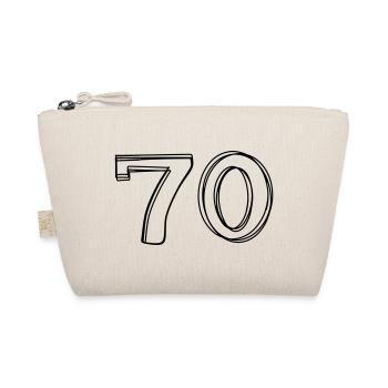 Zahl 70 handgezeichnet - Bio-Täschchen - Natur - Vorne