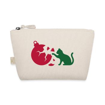 Katze Christbaumkugel Grafik - Bio-Täschchen - Natur - Vorne